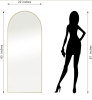 Dolonm 64x21 Inch Arch Full Length Mirror, Aluminum Alloy Frame Floor Mirror,