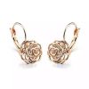 ROSE IS A ROSE 18kt Rose Crystal Earrings In White Yellow And Rose Gold Plating