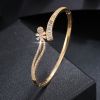18K Gold Plated Zircon Inlaid Hollow Cross Bracelet Holiday Style Women's Fashion Jewelry