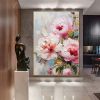 Handmade Oil Painting Original Flower Oil Painting on Canvas Large Wall Art Abstract Pink Floral Wall Art Living Room Decor Custom Painting Home Decor