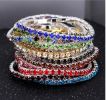 Wholesale 18K platinum gold plated 10PCS/Set austrian crystal chain bracelet strand wrap elastic women/girl bracelets fashion jewelry for Women