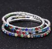 Wholesale 18K platinum gold plated 10PCS/Set austrian crystal chain bracelet strand wrap elastic women/girl bracelets fashion jewelry for Women