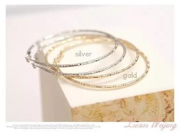 Wholesale 10Pairs/Lot Hoop Earrings 18K Gold/Silver Plated 5CM Elegant Large Trendy Big Size Women Fashion Costume Jewelry Earring (Color: Mix Colour)