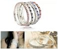 Wholesale 18K platinum gold plated 10PCS/Set austrian crystal chain bracelet strand wrap elastic women/girl bracelets fashion jewelry for Women