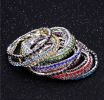 Wholesale 18K platinum gold plated 10PCS/Set austrian crystal chain bracelet strand wrap elastic women/girl bracelets fashion jewelry for Women