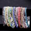 Wholesale 18K platinum gold plated 10PCS/Set austrian crystal chain bracelet strand wrap elastic women/girl bracelets fashion jewelry for Women