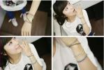 Wholesale 18K platinum gold plated 10PCS/Set austrian crystal chain bracelet strand wrap elastic women/girl bracelets fashion jewelry for Women